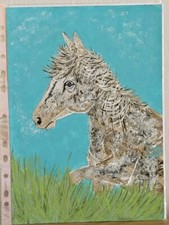 Dipinti Cavalli Originali Firmati Taglia A4 Nativi Americani Indiani Cavalli Arte