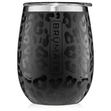 NEW BRUMATE UNCORK'D XL 14 OZ WINE TUMBLER | ONYX LEOPARD W/ Slider Lid