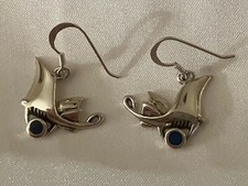 NEW PSCL Peter  Stone 925 Sterling Silver Manta Ray Earrings 5g Pierced Dangle