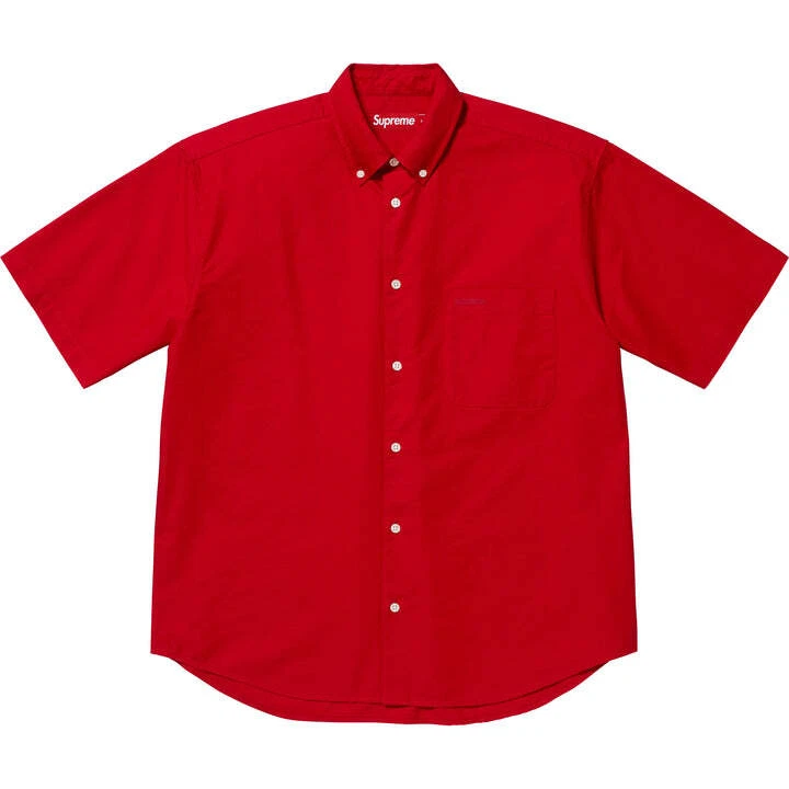 Chemise Oxford S/S rouge coupe ample suprême