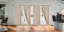 Versatile 4pc panels window curtain 100% privacy 65% blackout lined drapery R64