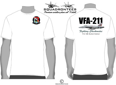 VFA-211 Fighting Checkmates F/A-18E Squadron T-Shirt D1 - USN Licensed Product