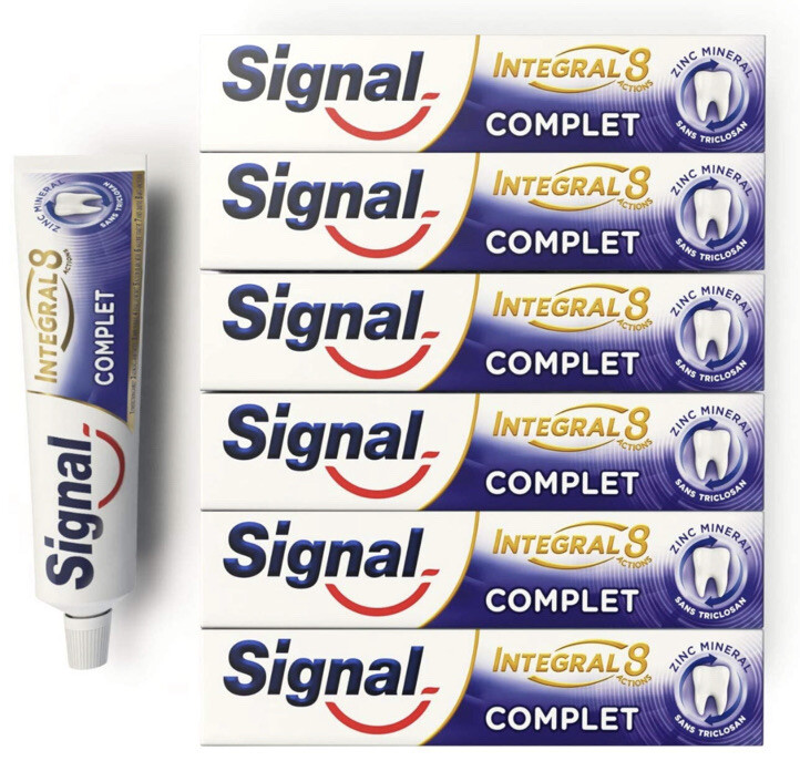 Dentifrice Signal Intégral 8 protection 24h : lot de 6 pour des gencives saines et émail fortifié