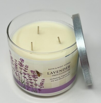 BATH BODY WORKS FRENCH LAVENDER SOY WAX BLEND SCENTED CANDLE 3