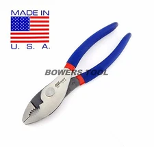 Pro America 6" Combination Slip Joint Pliers Wire Cutting Shear MADE IN USA 7006