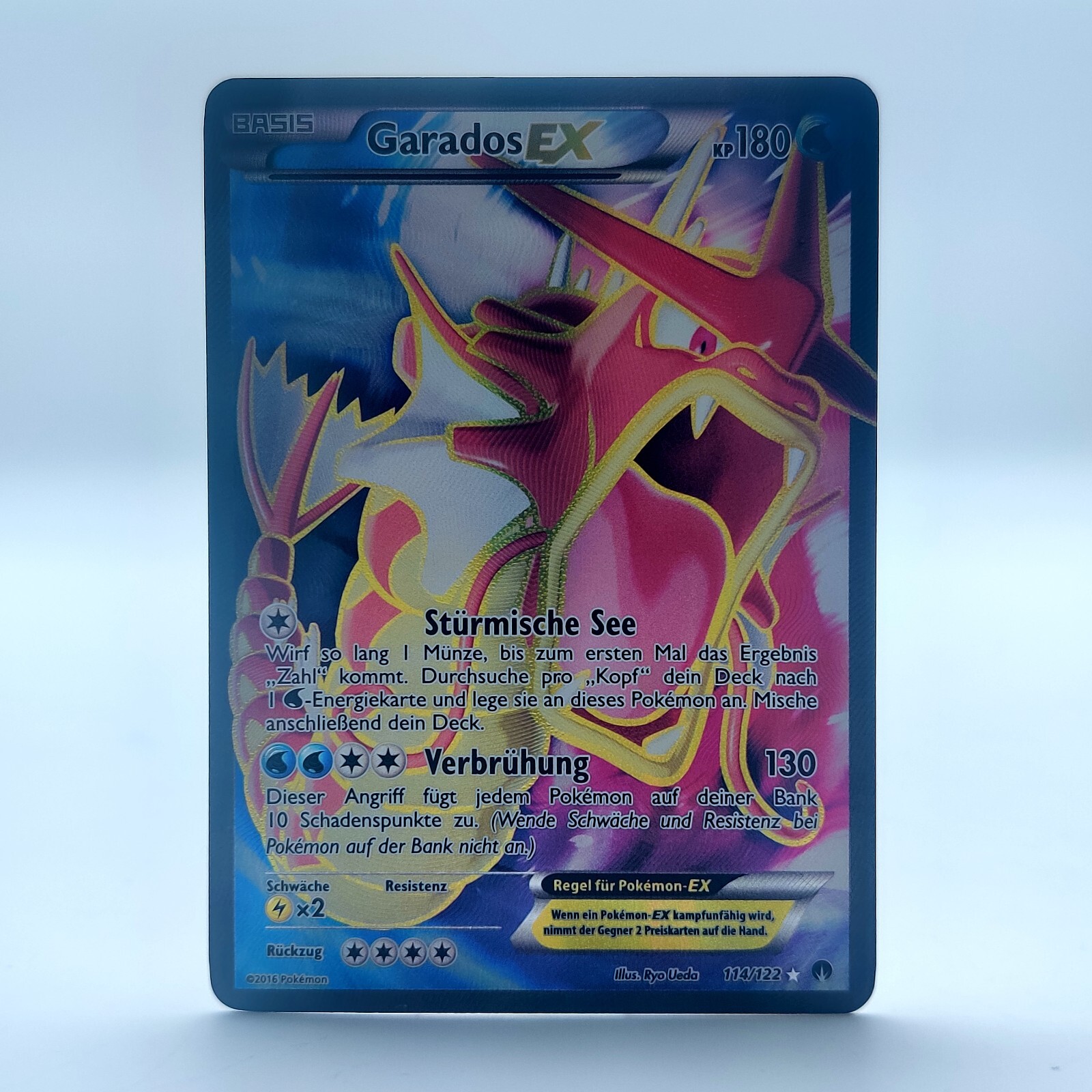 Pokemon TCG Gyarados EX 114/122 Shiny Holo German Turbo Fever