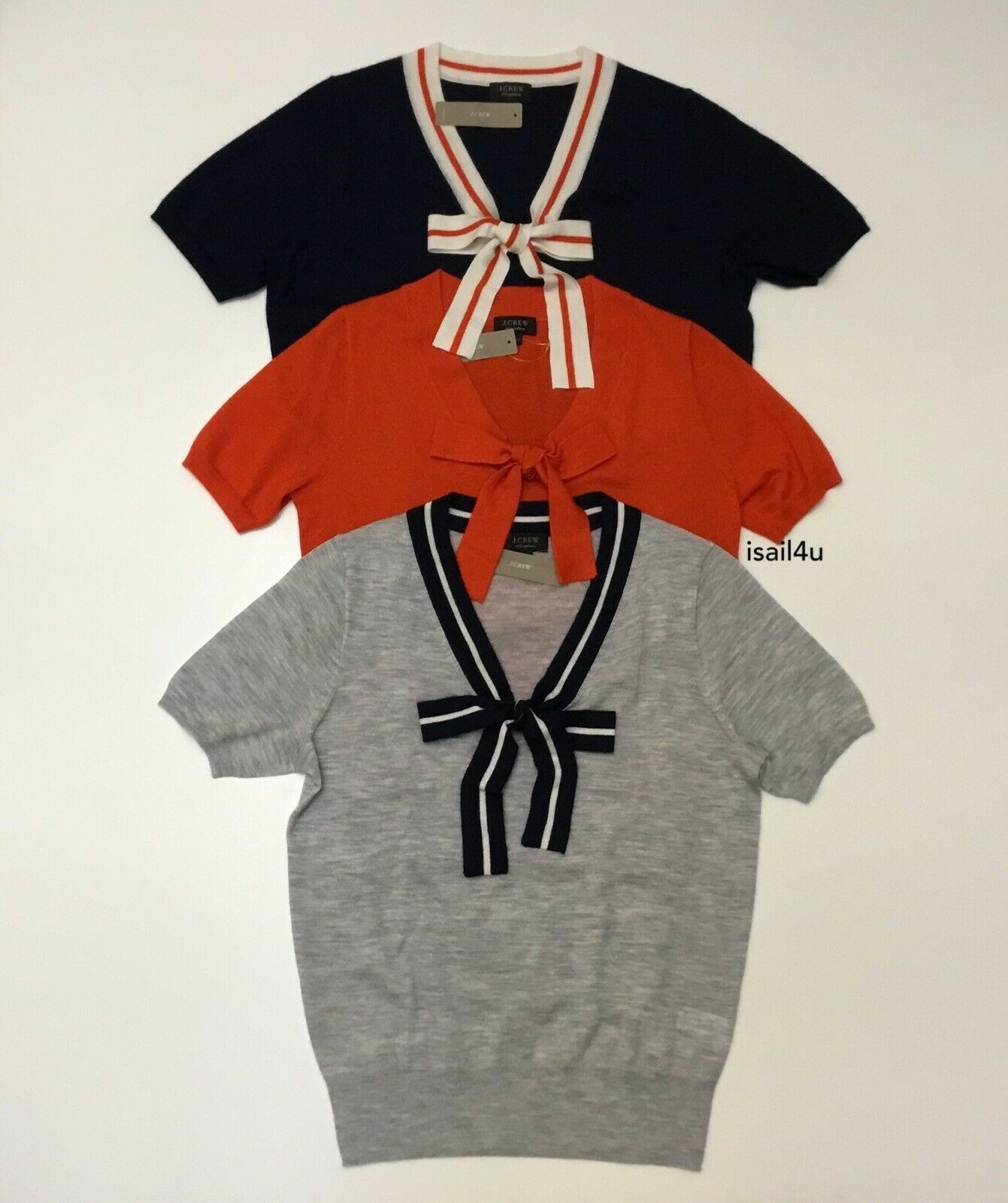 NWT J.Crew TieNeck ShortSleeve Sweater In Everyday Cashmere SIZEXXS