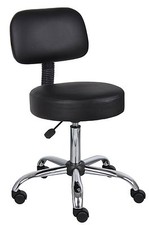 Boss Medical Doctor, Lab, or Dentist Office BK Rolling Stool Seat Chair w/ Back