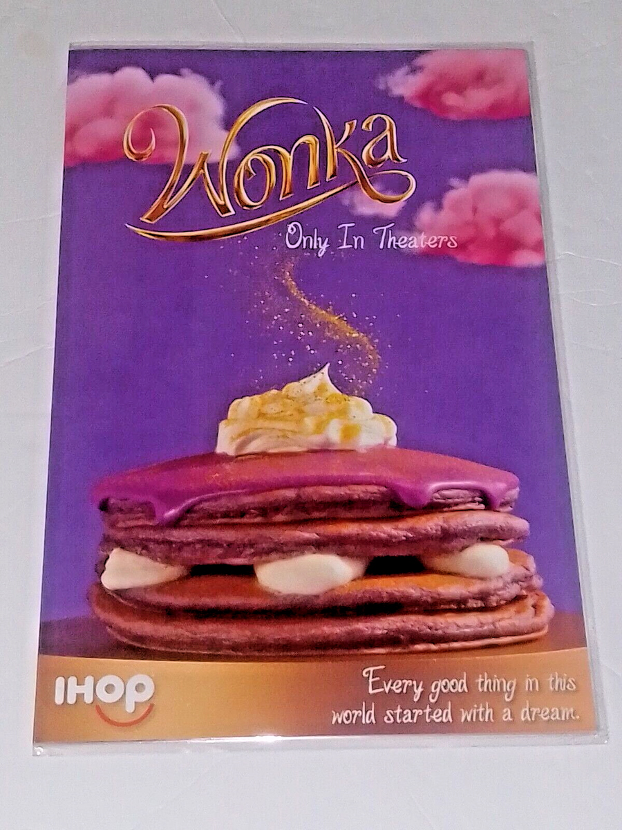 IHOP Restaurant Special Edition WONKA Movie Pancakes Purple Menu Start A  Dream