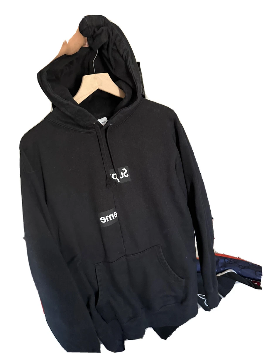 Supreme Comme des Garcons SHIRT Split Box Logo Hooded Sweatshirt Black