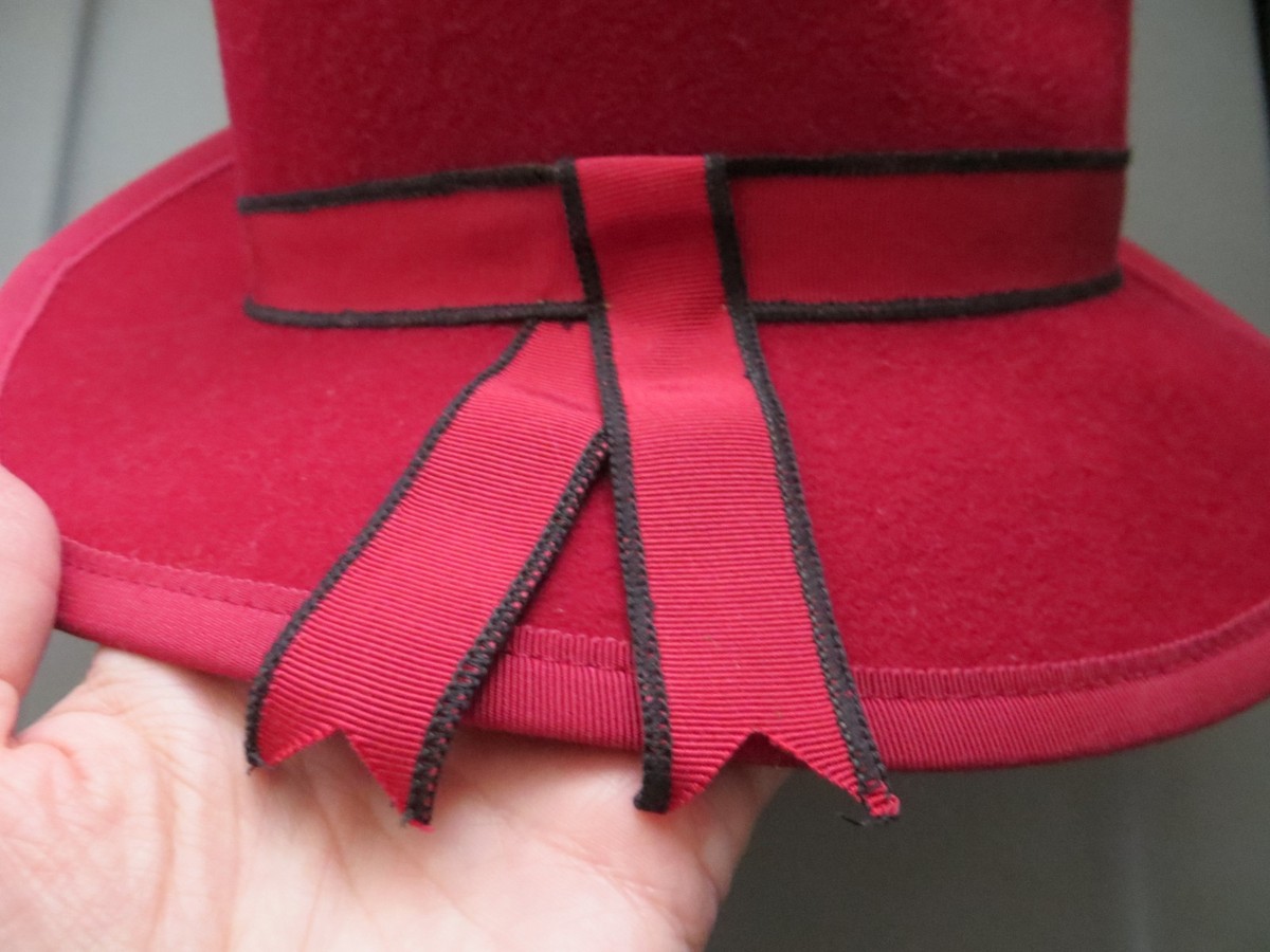 Vintage Delisa Wool Burgundy Sequin Cocktail Brim Hat Daytons Tag LatentHartVintage - Etsy main image 2