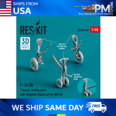 Reskit RSU48-0260 F-14 (D) ''Tomcat'' landing gears with weighted wheels set 1/48