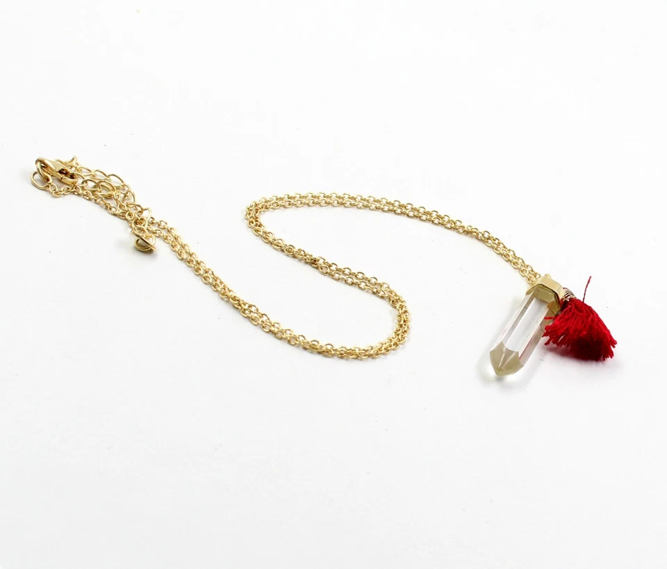 Collana in argento sterling 925 massiccio con cristalli trasparenti sfaccetta... - Immagine 3 di 4