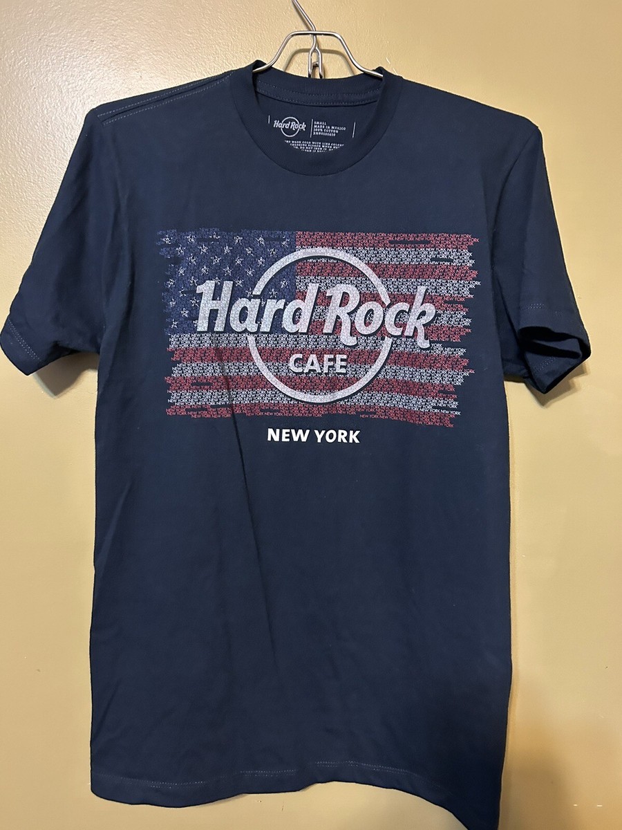 Men’s Hard Rock Cafe New York American Flag Navy T Shirt Small