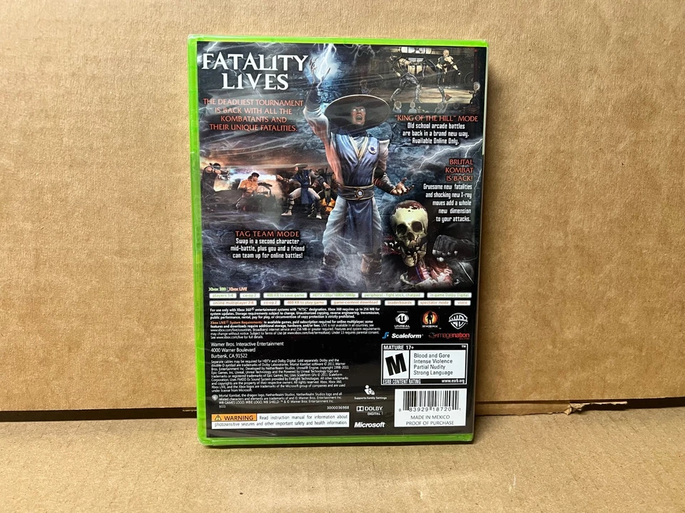 Mortal Kombat 2011 w/ CLASSIC KITANA Collectible Card Xbox 360 NEW SEALED - Image 2 of 4