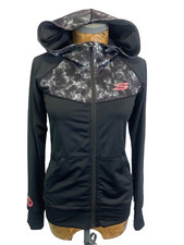 Skechers Sport Jacket 8 Black Grey Pink Stretchy Zip Up Thumb Hole Sleeves Midi