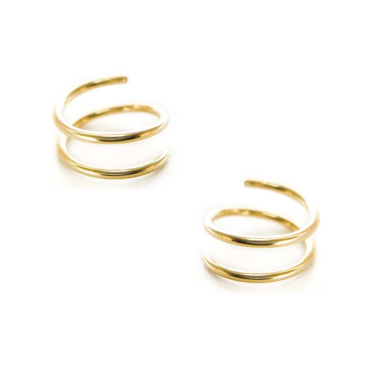 Gold Twist Earrings 14k Gold Filled Small Spiral Double Hoop 