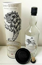 GAME OF THRONES HOUSE LANNISTER Lagavulin 9 YRS Ltd EDT Empty 750 ml Bottle MIB!