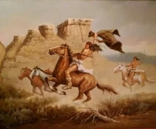 COWBOY OIL PAINTING BY JOHN STANDFORD   $675.00 # B20754G  SALE , !!! SIZE 24X20