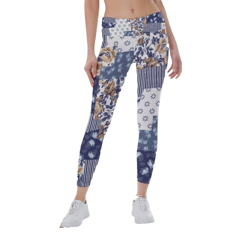 Spandex Floral Retro Leggings for Women