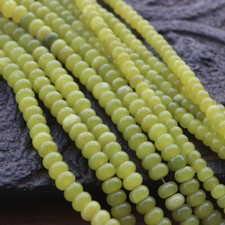 4x6mm 5x8mm Natural Lemon-yellow Jade Rondelle Spacer Beads for Jewelry Making