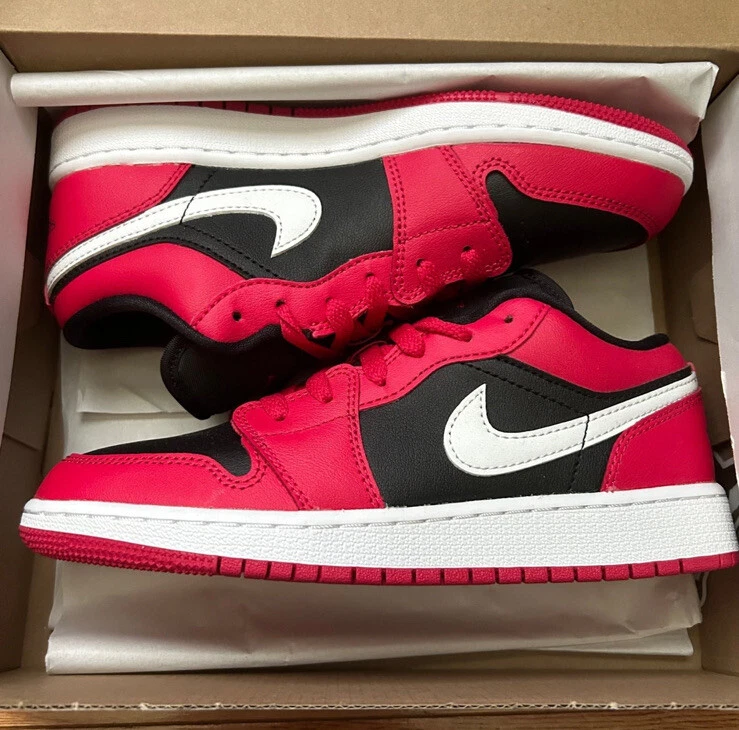 (GS) Nike Taglia 4.5Y 6W Air Jordan 1 Sneakers Basse 'White Very Berry' 553560 061