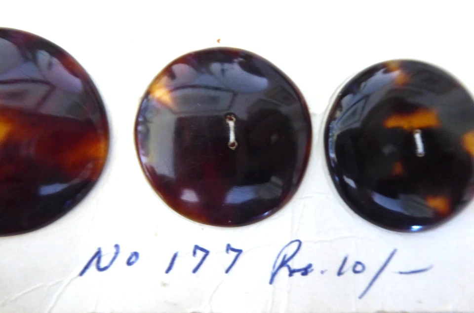 Six Faux Tortoise Shell Buttons and Buckle - Image 2 of 4