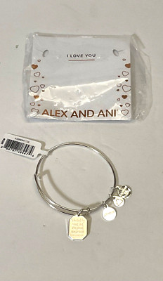 Alex and Ani Tokens Expandable Bangle  ''I love you'' NIB!