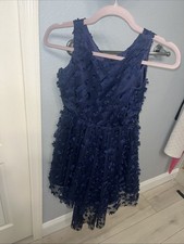 Big Girls 3D Floral Embroider Mesh Social Dress