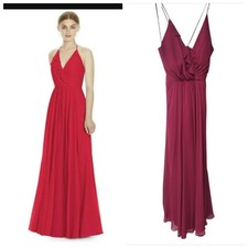 Jenny Yoo Chiffon JY534 Bridesmaid Dress Merlot Color Size 0