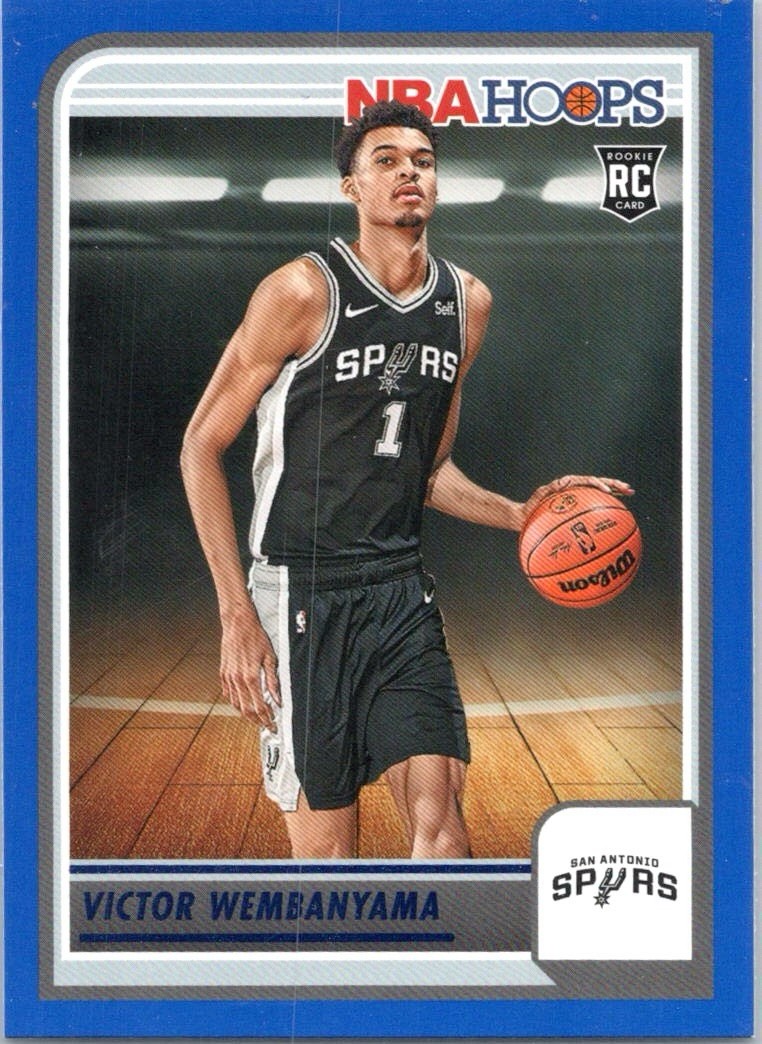 2023-24 NBA Hoops Victor Wembanyama Blue Parallel RC #277 Rookie San Antonio