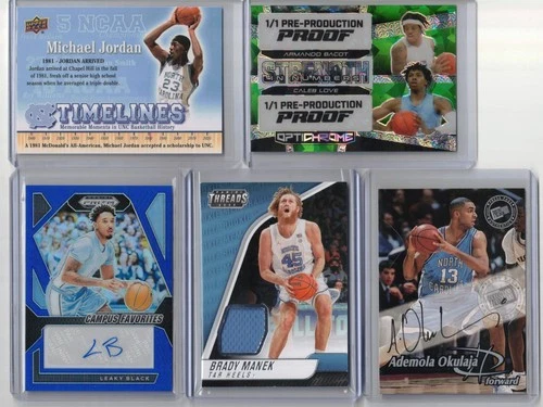 UNC Tar Heels 10 card lot 1/1 auto jersey Michael Jordan Caleb Wilson RJ Davis