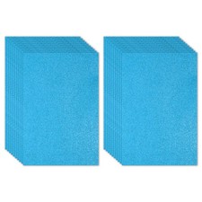 20 Sheets 2mm Glitter Foam Sheet, 16" x 12" Light Blue Sparkle EVA Paper