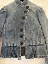 Marc Jacobs Women's Denim Jacket / Size 6 / Medium Wash with Black Buttons