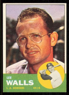 1963 Topps #11  LEE WALLS  Los Angeles Dodgers   VGEX (C Wrink TR)