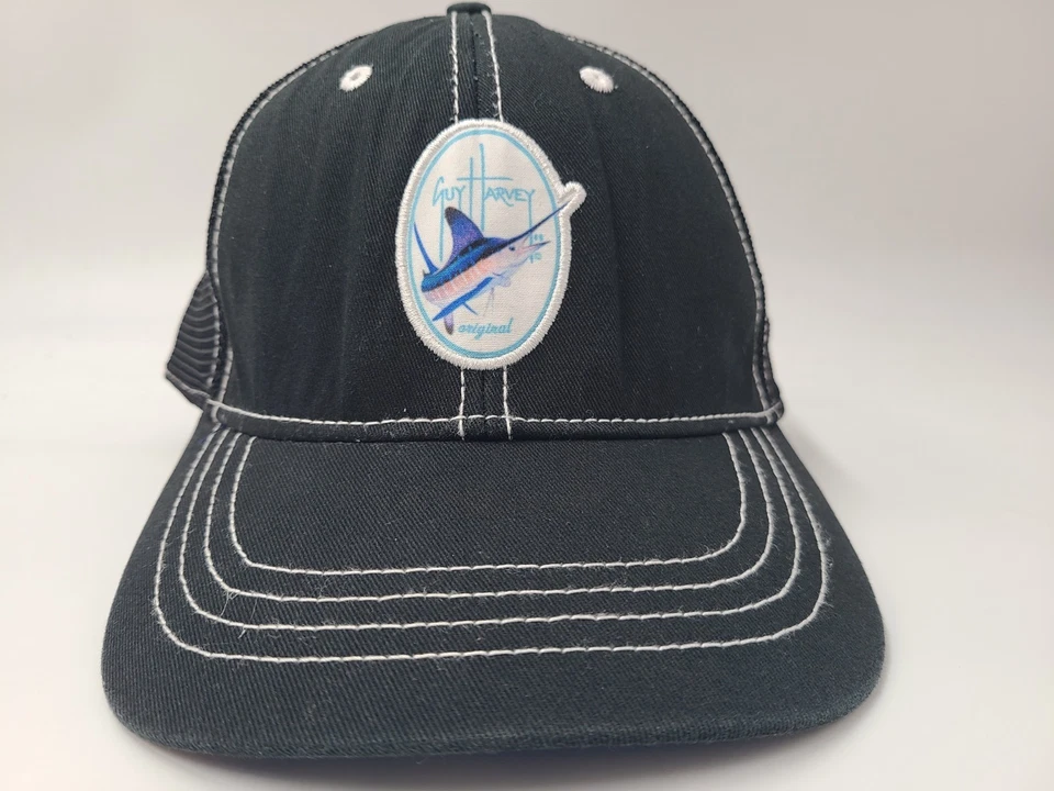 Gorra Guy Harvey Marlin Malla Camionero Flex Ajustada (Parece L-XL) Hombres Mujeres Negra Foto 2 de 4