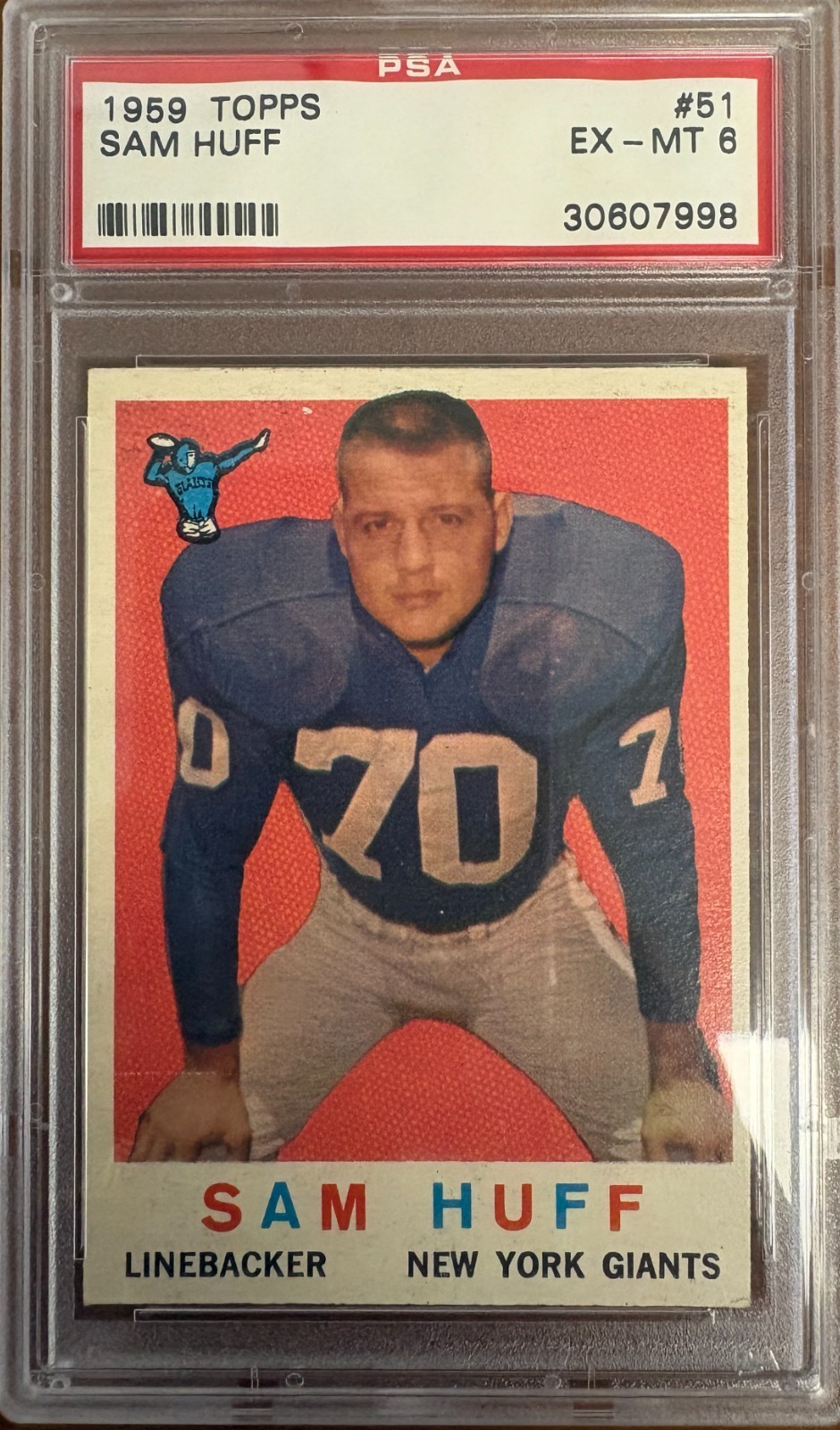 1959 Topps Football #51 Sam Huff PSA 6