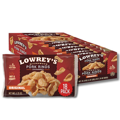 Lowrey's Bacon Curls Microwave Pork Rinds 1.75 Ounce (Pack of 18)