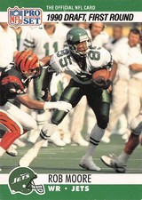 1990 Pro Set - Rob Moore (RC)  #694 New York Jets NFL Football Rookie Card. rookie card picture