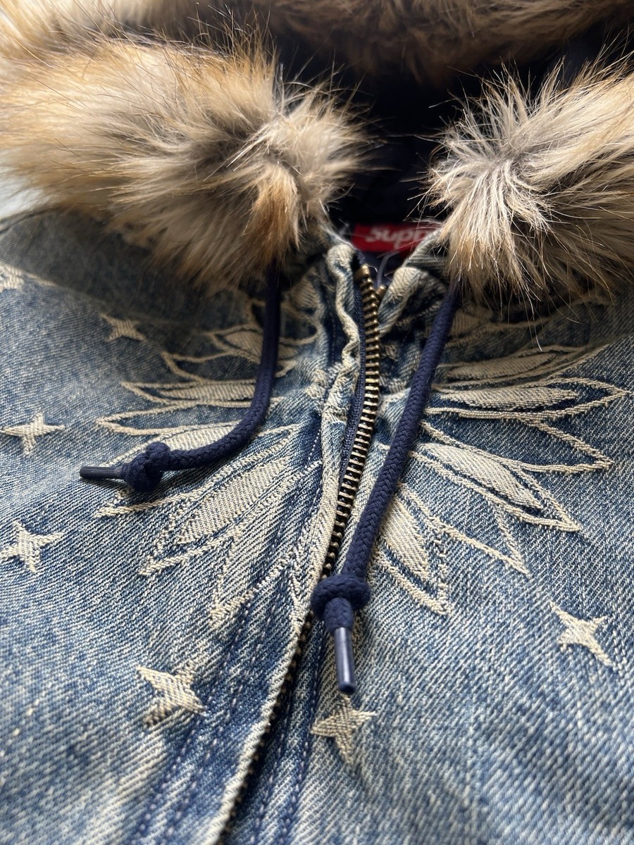Supreme Bandana Jacquard Denim Hooded Work Jacket Size Large Supreme Bandana Jacquard Denim Hooded Work Jacket Size Large