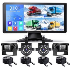 10.36" TOUCHSCREEN MONITOR DVR 4K 4 BACKUP CAMERA SYSTEM FOR TRUCK TRAILER RV