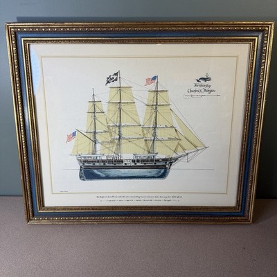 The Whale Ship Charles Morgan by Joseph Phelan Vintage Print Framed by Preston's