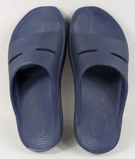 Oofos Ooah Men's 6 Womens 8 Navy Slide Sandal Comfort Slip-On Summer Slippers