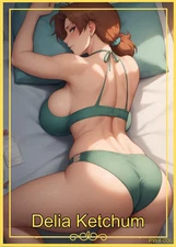 Delia Ketchum - Beautiful Sexy Waifu Card -Custom DIY Fan Art Card PW4-006