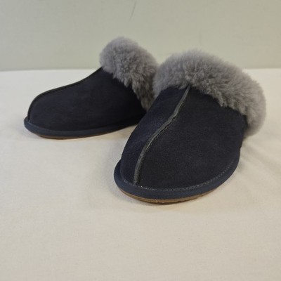 UGG Scuffette II Women's Size 7 Navy Blue And Gray Suede Slipper Slip-On Slides