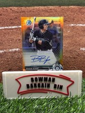 2017 Bowman Chrome Autograph Orange Refractor Braden Bishop 6/25 ROOKIE AUTO