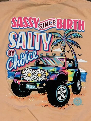 Girlie Girl Originals "Sassy Since Birth" Candy Orange Short Sleeve T-Shirt XL