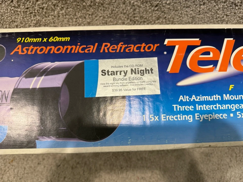 Telescopio refractor astronómico Rokinon 91060 NUEVO/CAJA ABIERTA de 1998 Foto 3 de 4