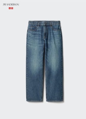 Uniqlo x JW Anderson Men's Straight Jeans Cotton Denim Blue Natural 487206 New