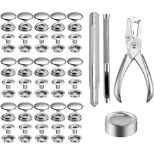 Snap Kit 200Pcs Stainless Steel Buttons Set with Fixing Tool & Pliers